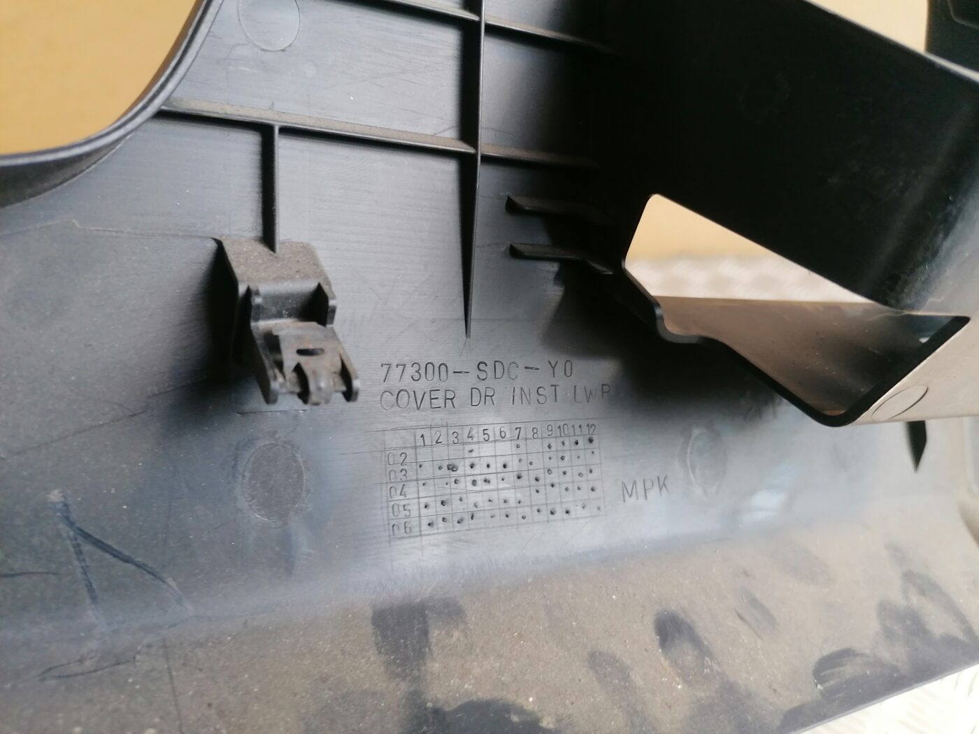 Mērinstrumentu paneļa apdare (zem stūres) priekš HONDA ACCORD 2007 YR562P 2 Mērinstrumentu paneļa apdare (zem stūres) priekš HONDA ACCORD 2007 YR562P