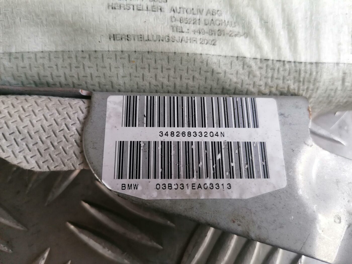 Priekšējo durvju drošības spilvens priekš BMW 530D E39 2001 TOURING 3 Priekšējo durvju drošības spilvens priekš BMW 530D E39 2001 TOURING