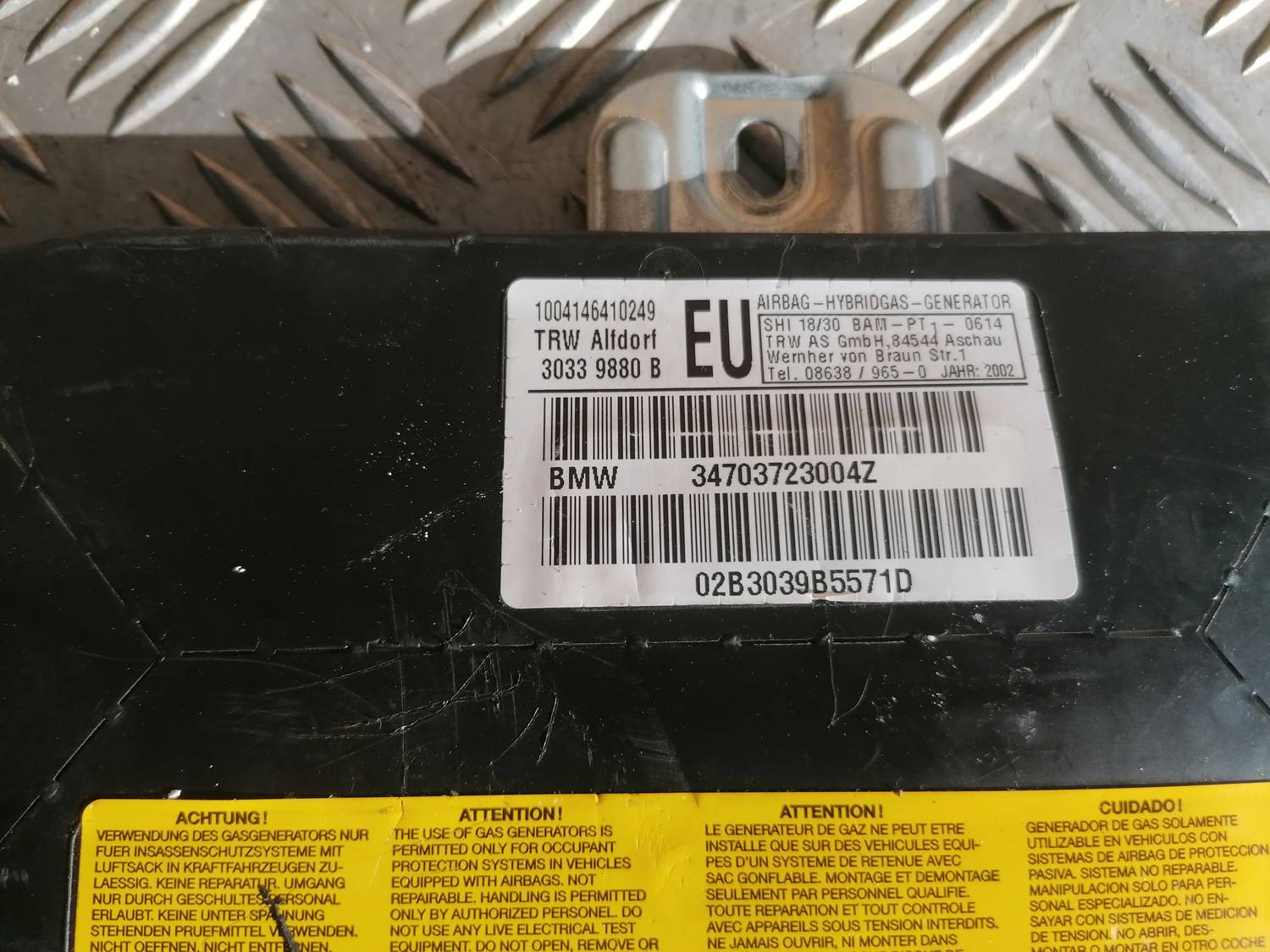 Priekšējo durvju drošības spilvens priekš BMW 318D E46 2002 SEDAN 6 Priekšējo durvju drošības spilvens priekš BMW 318D E46 2002 SEDAN