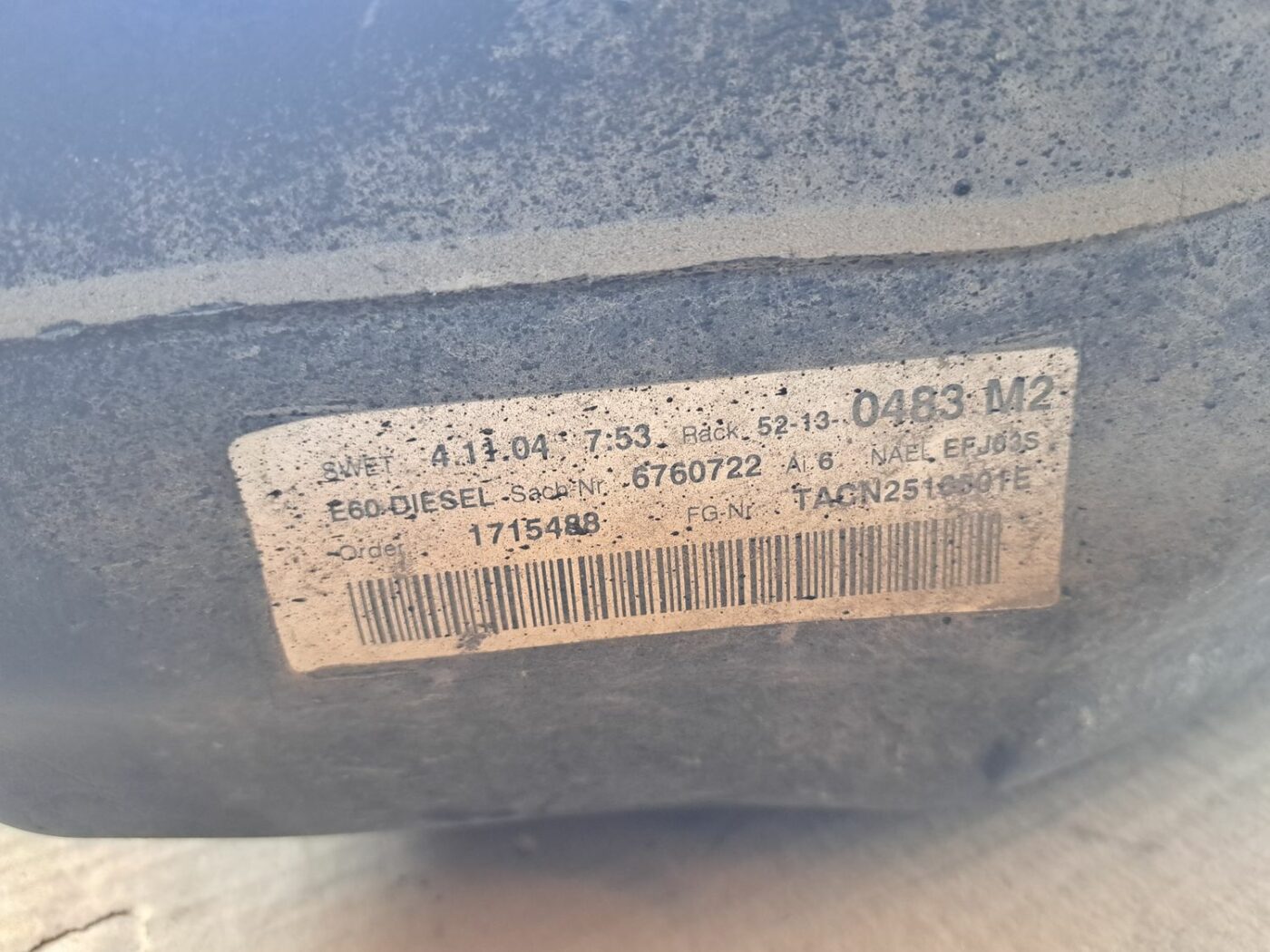 Degvielas tvertne priekš BMW 525 E60 2004 BLACK