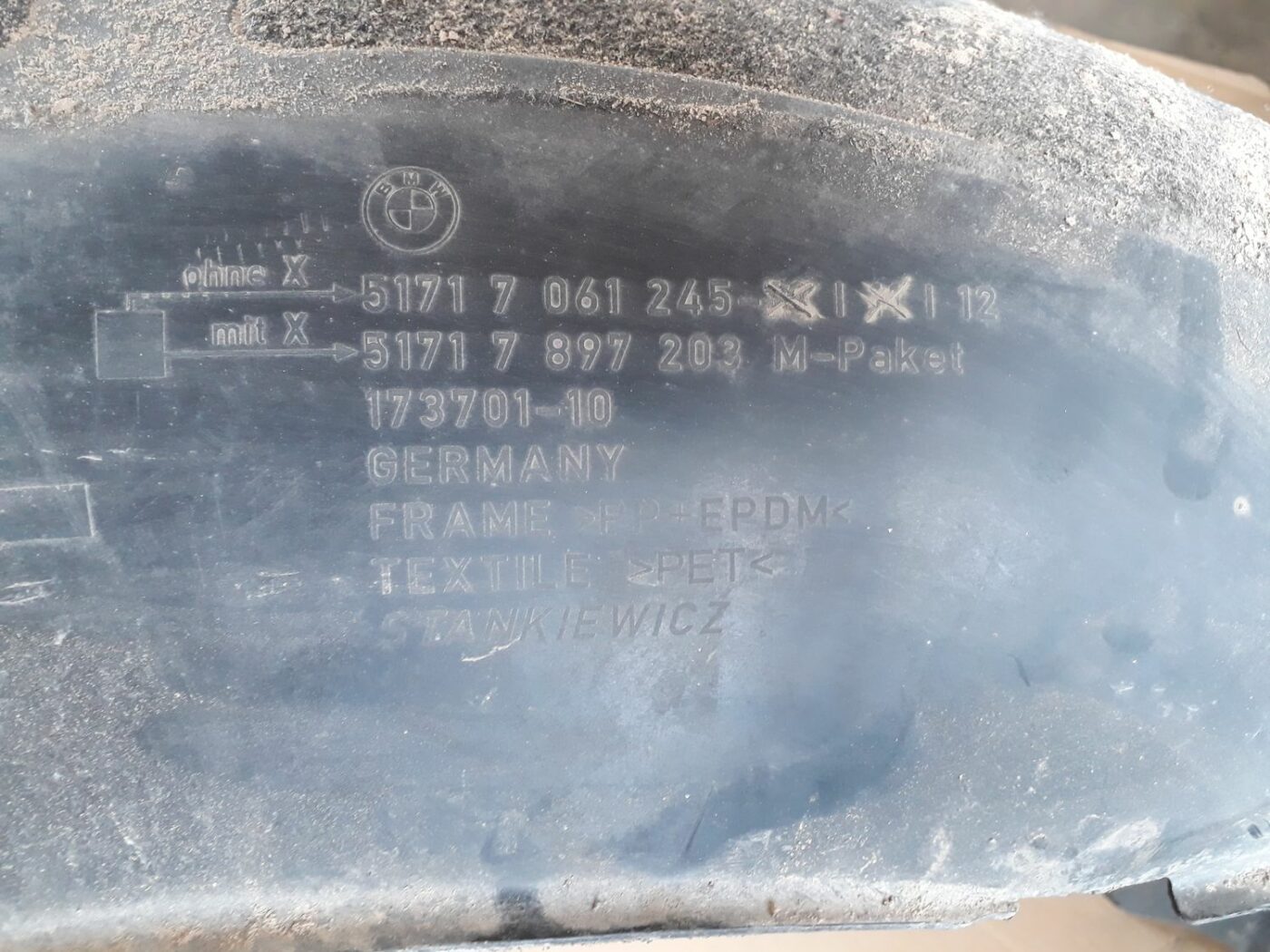 Aizmugurējais kreisais paspārns priekš BMW 530D E61 2006 TOURING BLUE