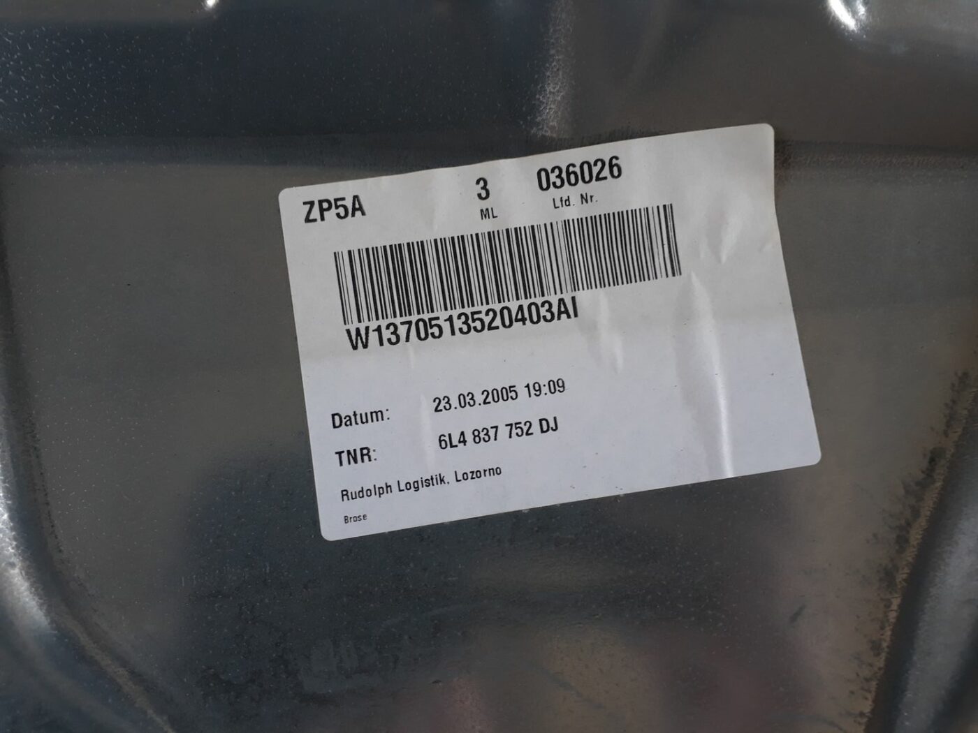 Stikla pacelšanas mehānisma panele priekš SEAT IBIZA 2005