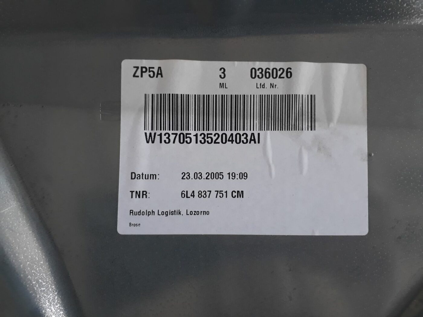 Stikla pacelšanas mehānisma panele priekš SEAT IBIZA 2005