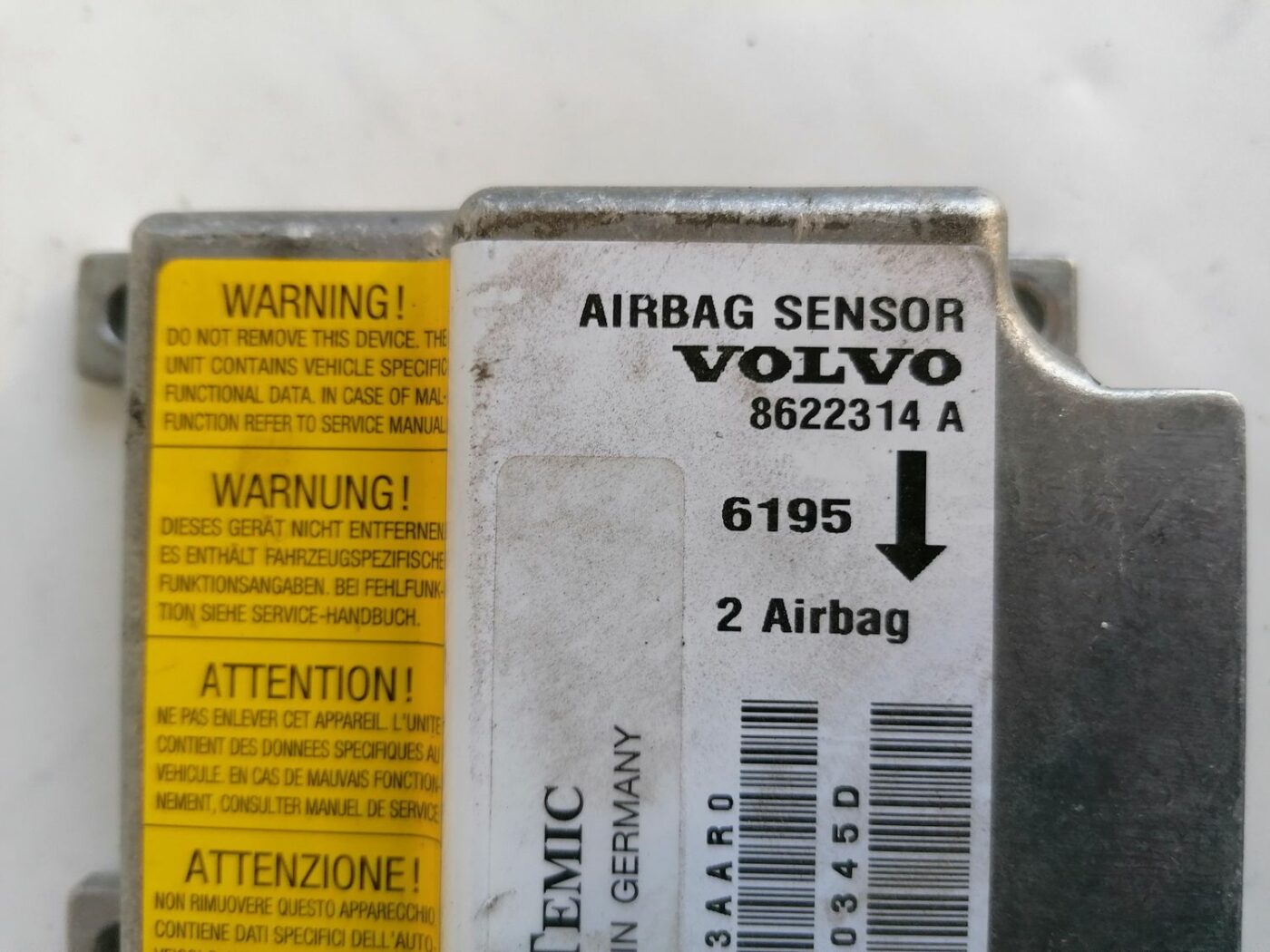 Drošības spilvena vadības bloks priekš VOLVO V70 2000 5 Drošības spilvena vadības bloks priekš VOLVO V70 2000