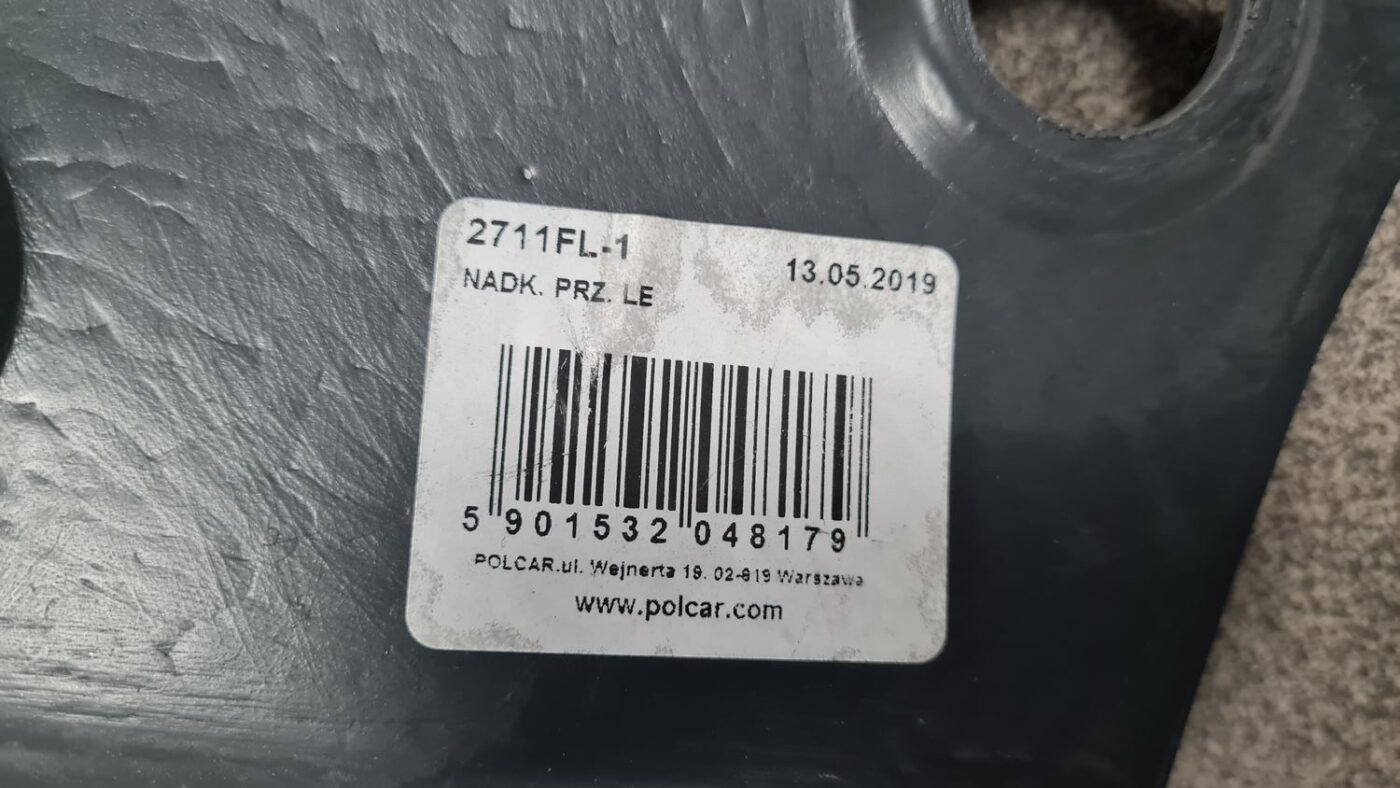 Priekšējais kreisais paspārns priekš Nissan Note (E11) 2006-2012 4 Priekšējais kreisais paspārns priekš Nissan Note (E11) 2006-2012