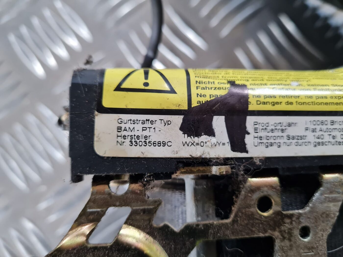 Priekšējā kreisā drošības josta priekš FIAT STILO 2003 3 Priekšējā kreisā drošības josta priekš FIAT STILO 2003