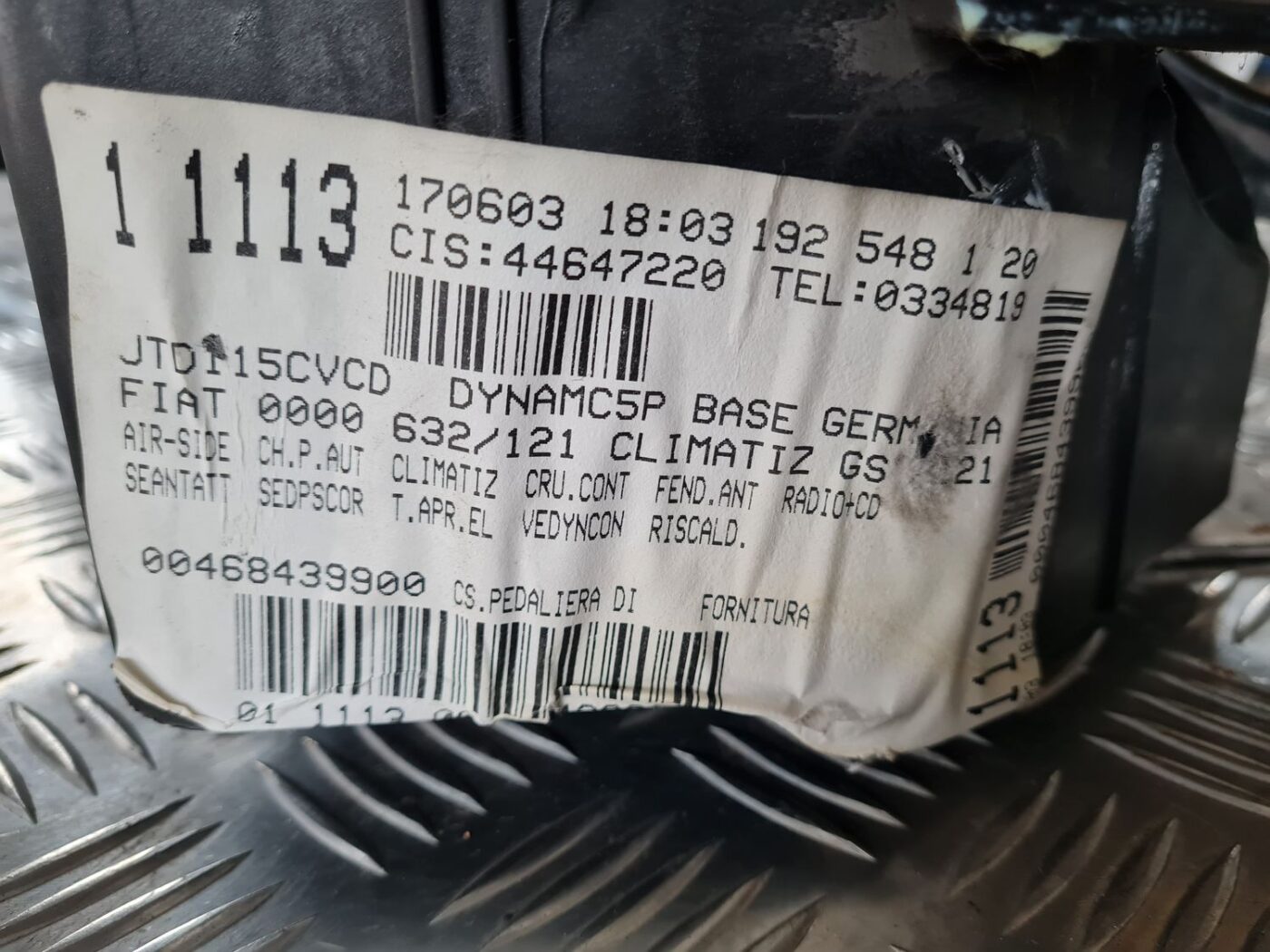 Pedāļu bloks priekš FIAT STILO 2003 7 Pedāļu bloks priekš FIAT STILO 2003