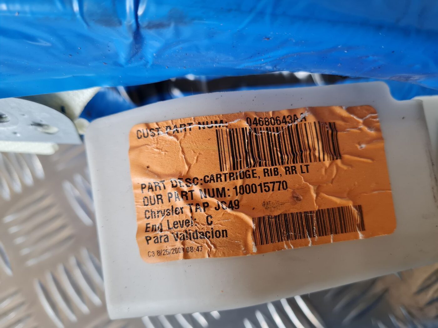 Griestu drošības spilvens, pa kreisi priekš DODGE JOURNEY 2010 2 Griestu drošības spilvens, pa kreisi priekš DODGE JOURNEY 2010