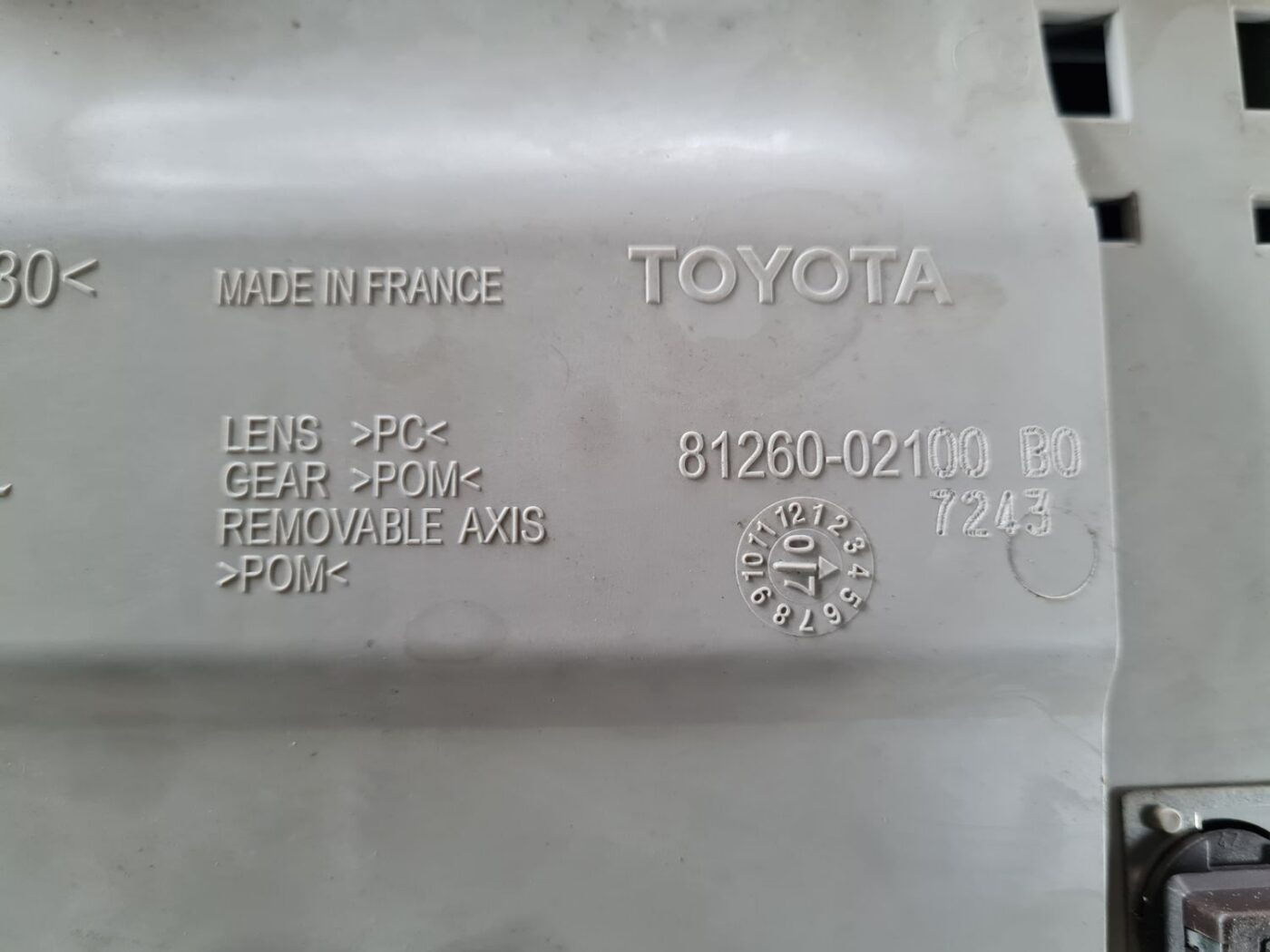 Salona apgaismojuma panelis priekš TOYOTA AURIS 2007