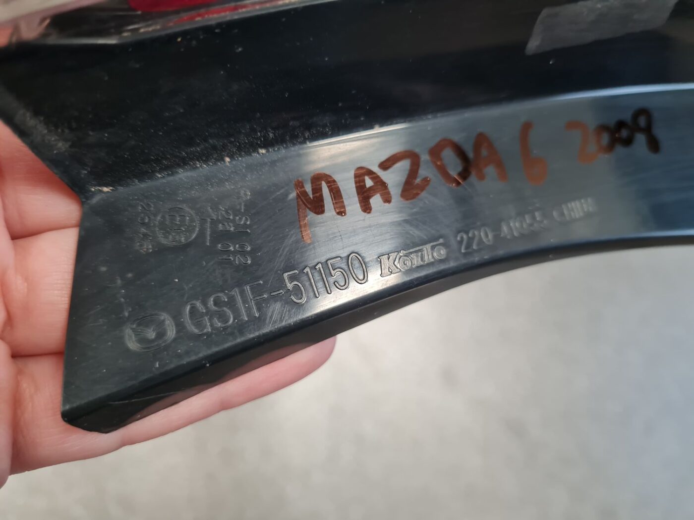 Aizmugurējais kreisais lukturis priekš MAZDA 6 2008