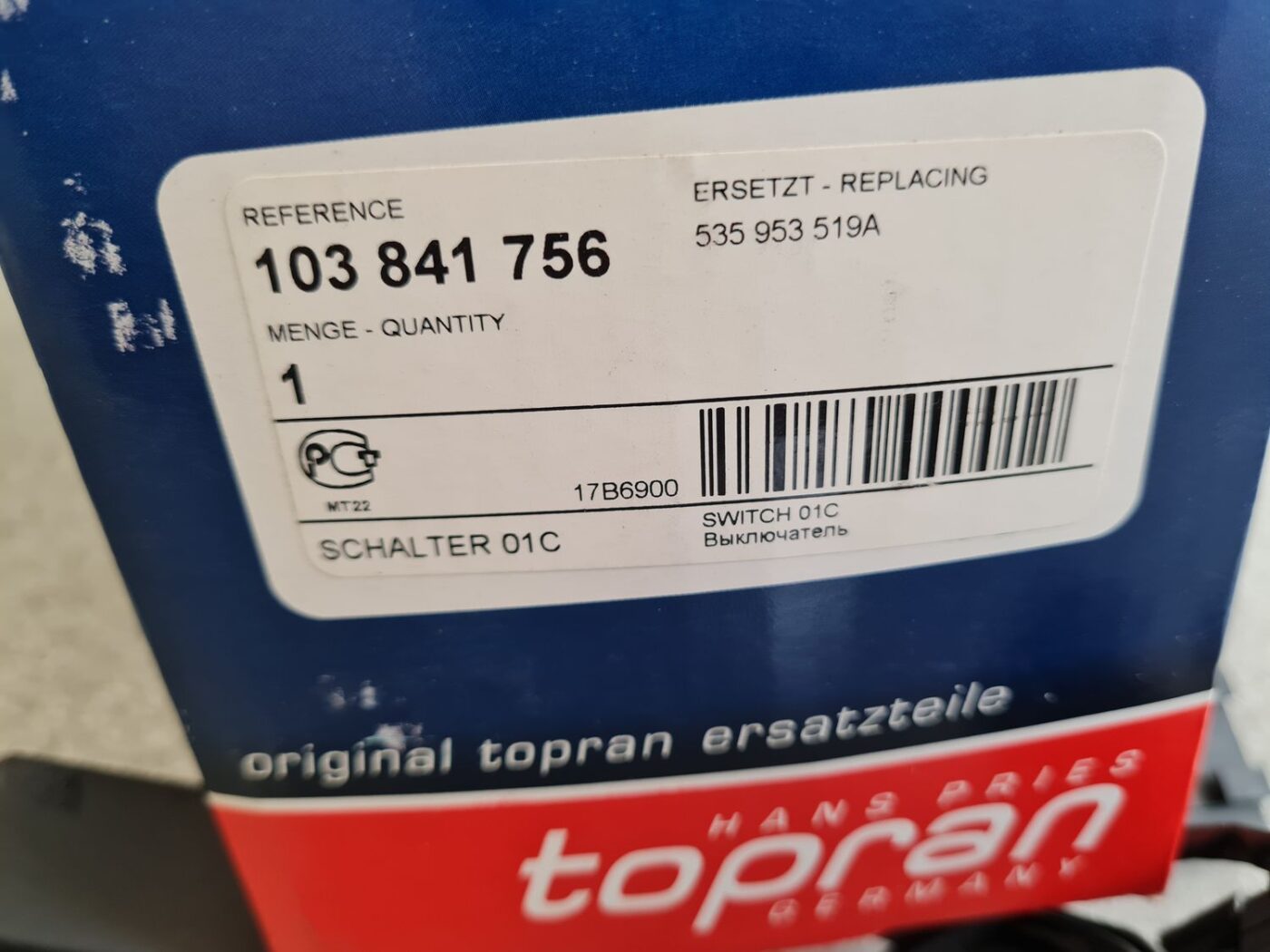 Stikla tīrītāja slēdzis priekš 3 Stikla tīrītāja slēdzis priekš