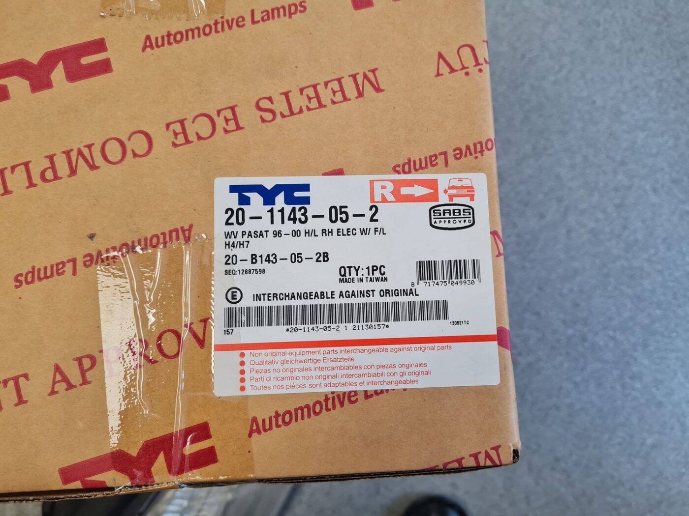 Priekšējais labais lukturis priekš