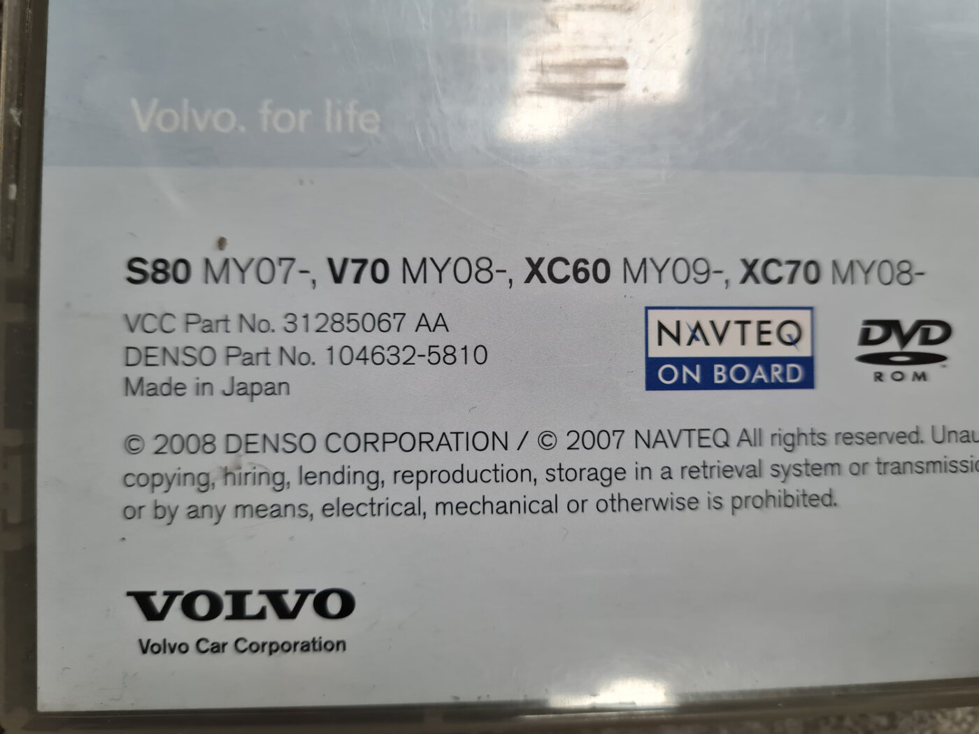 DVD navigācijas diski priekš VOLVO XC 60 2009 8 DVD navigācijas diski priekš VOLVO XC 60 2009
