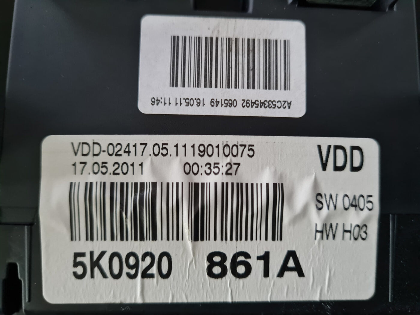 Spidometrs priekš VW GOLF 6 2011 8 Spidometrs priekš VW GOLF 6 2011